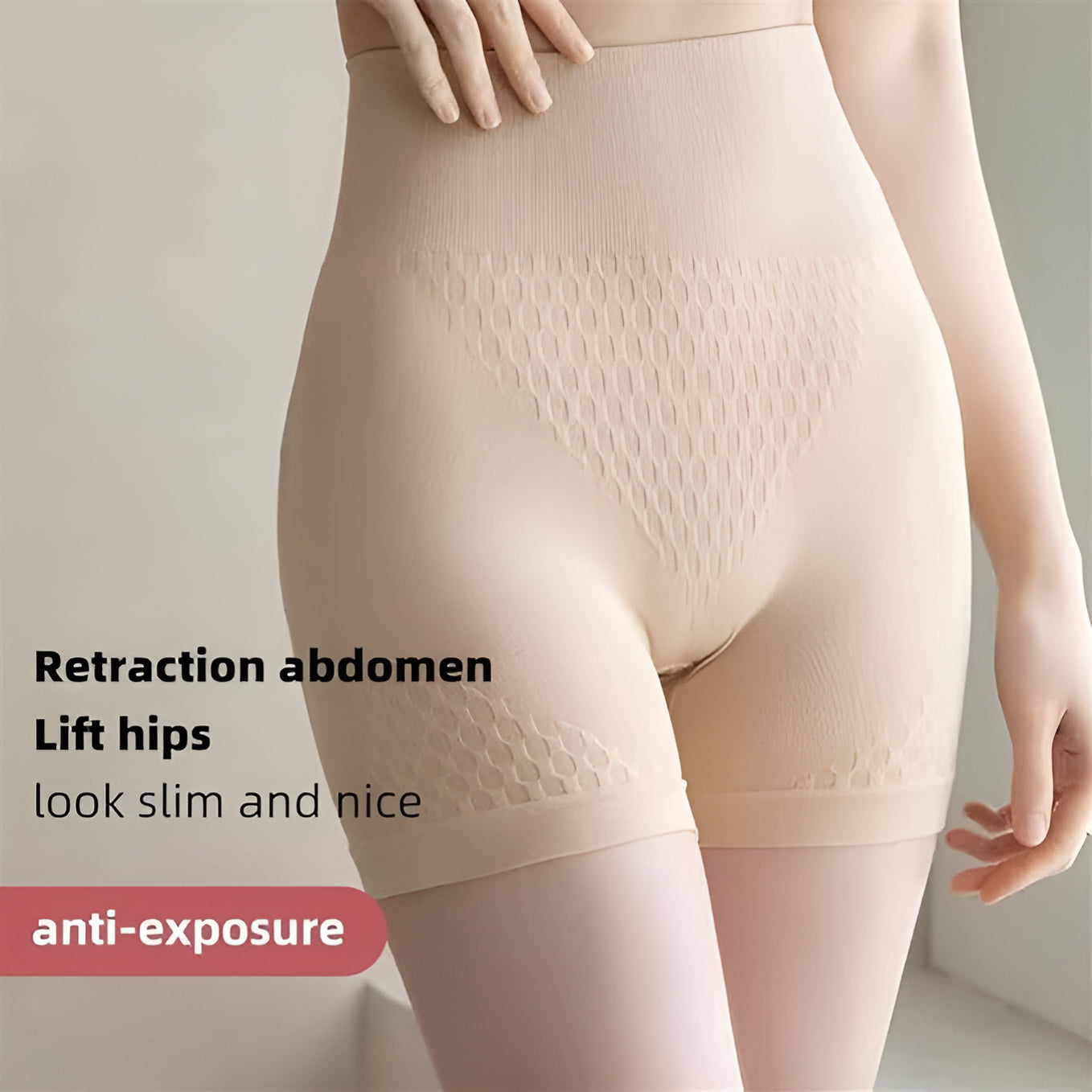 Womens High waisted Tummy Tucking Seamless Boy Shots (Pack of 2 ) Pink