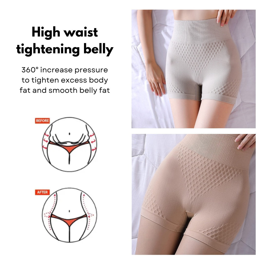 Womens High waisted Tummy Tucking Seamless Boy Shots (Pack of 2 ) Pink