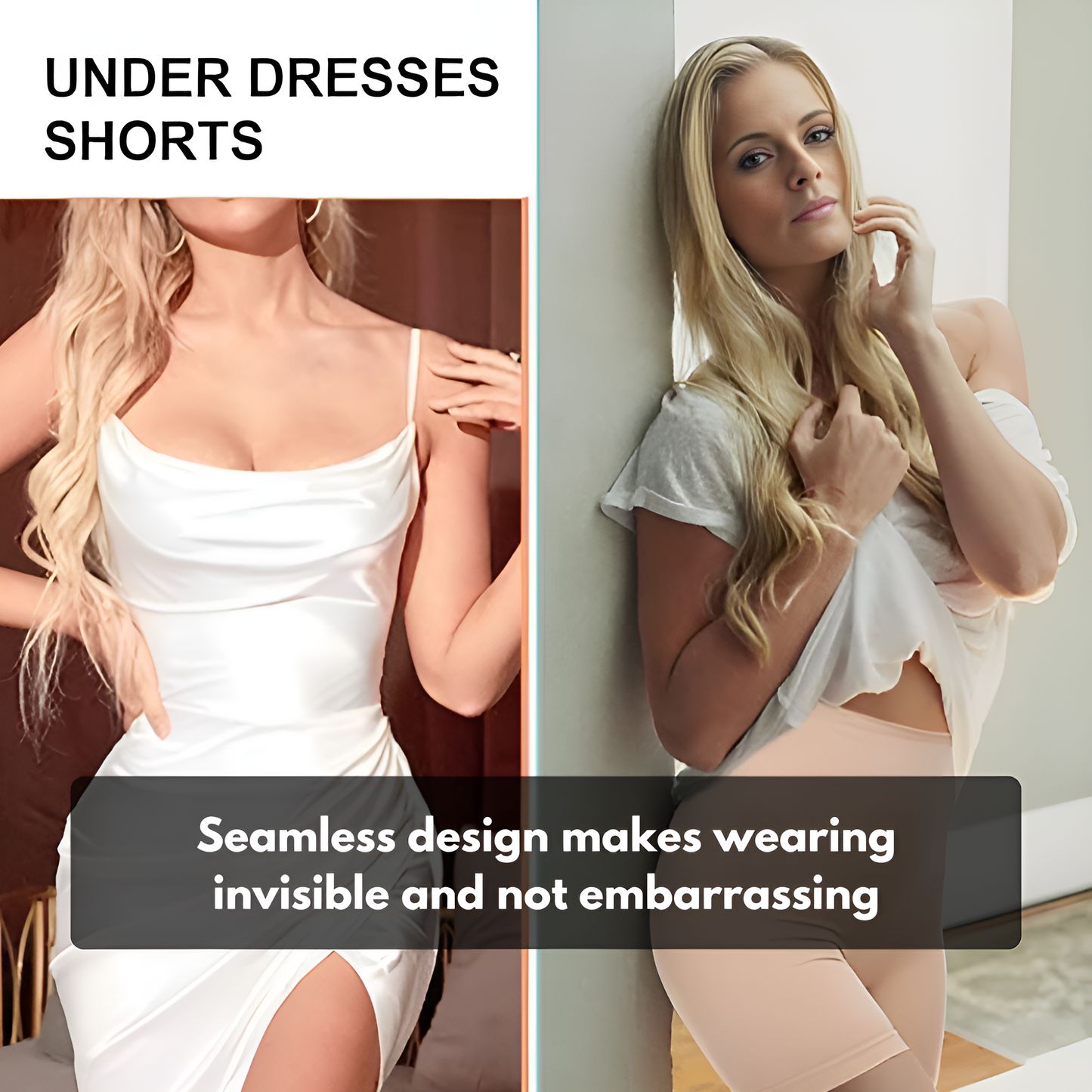 Womens High waisted Tummy Tucking Seamless Boy Shots (Pack of 2 ) Skin